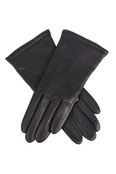 Ginny Single Point Leather Gloves - Black