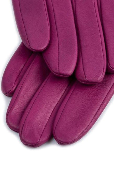 Ginny Single Point Leather Gloves - Hot Pink