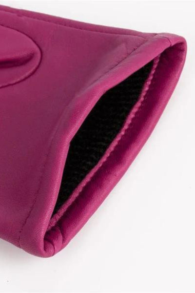 Ginny Single Point Leather Gloves - Hot Pink