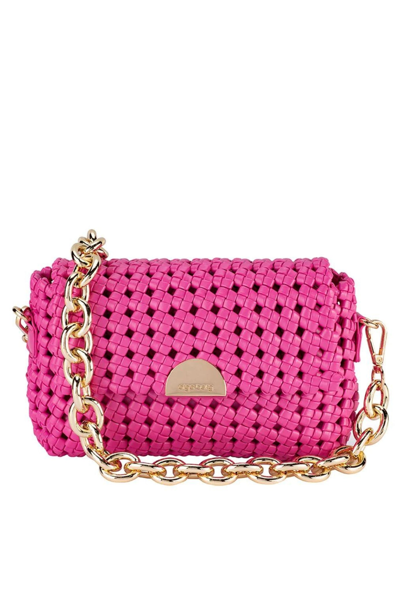 Giselle Woven Shoulder Bag - Fuchsia Pink
