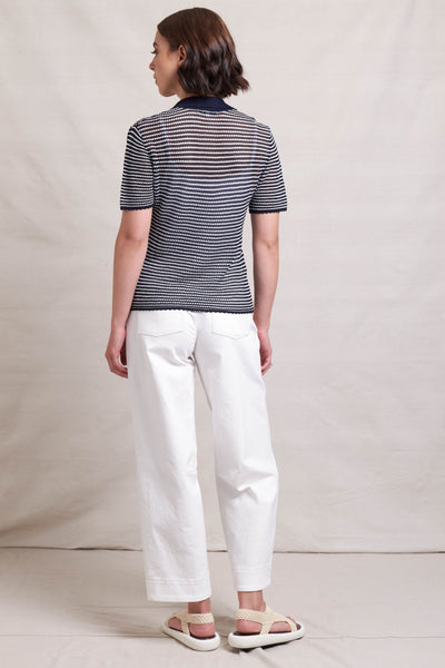 Good Yarn Knit Polo - Ink Stripe