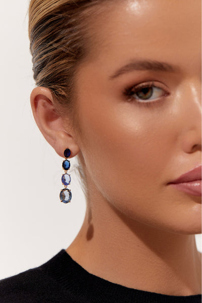 Graduated Jewels Event Earrings - Blue Multi