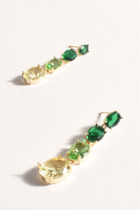 Graduated Jewels Event Earrings - Green Multi