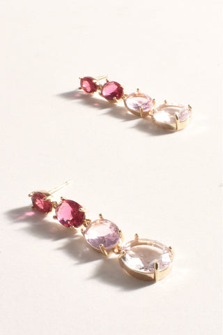 Graduated Jewels Event Earrings - Pink Multi
