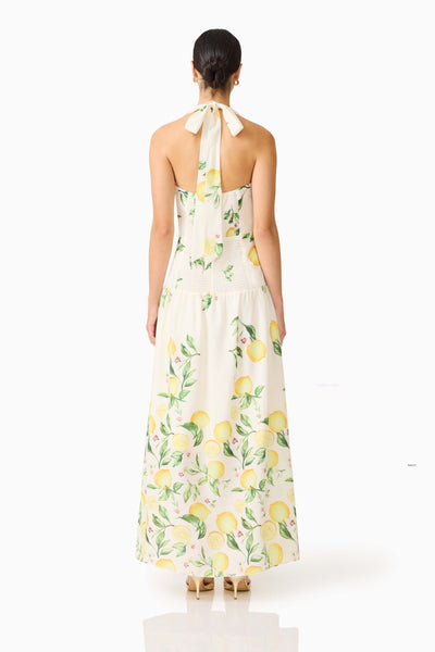 Hana Halter Gown - Yellow Multi