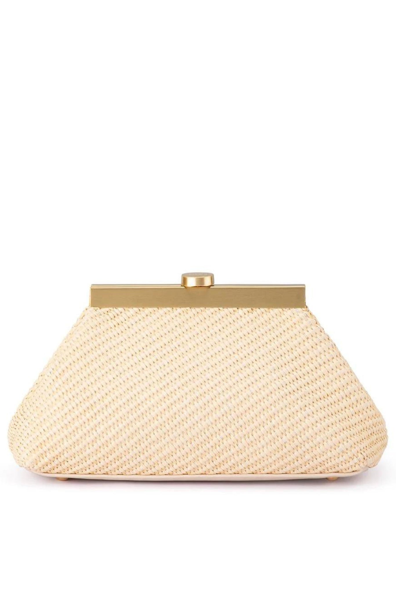 Hanna Woven Straw Clutch - Natural