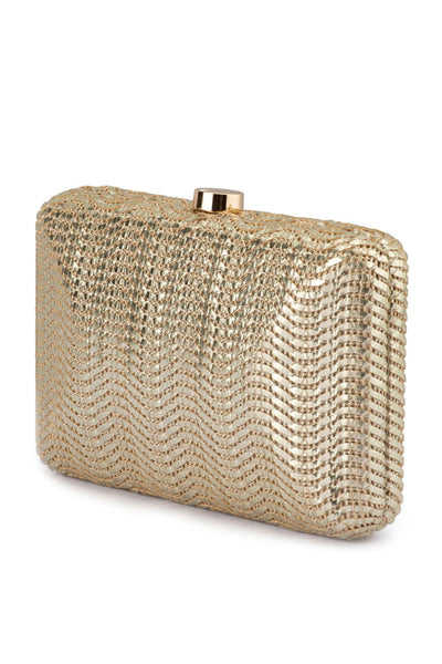 Hannah Textured Clutch - Gold