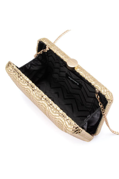 Hannah Textured Clutch - Gold