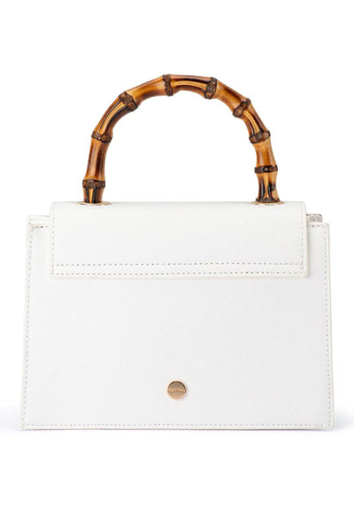 Harley Bamboo Handle Bag - White