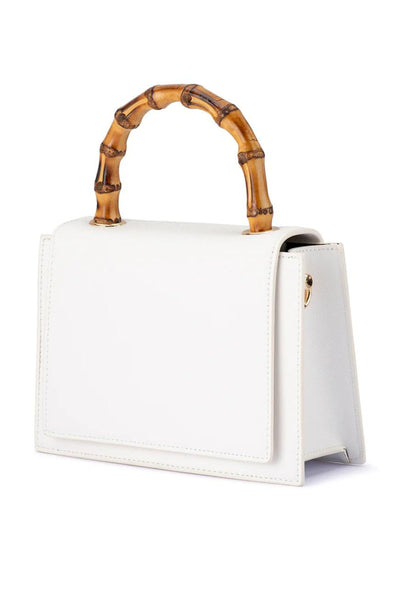 Harley Bamboo Handle Bag - White