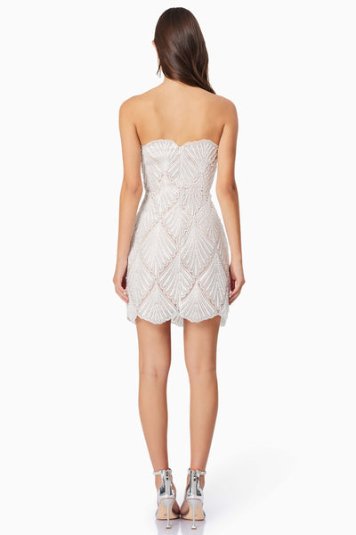 Harper Strapless Pearl Sequin Mini Dress - Ivory SIZE XS/6 ONLY