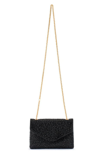 Hattie Crystal Shoulder Bag - Black