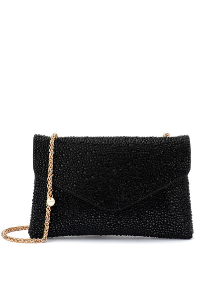 Hattie Crystal Shoulder Bag - Black