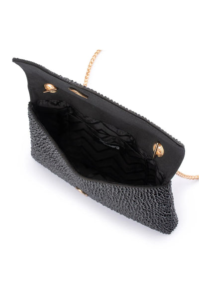 Hattie Crystal Shoulder Bag - Black