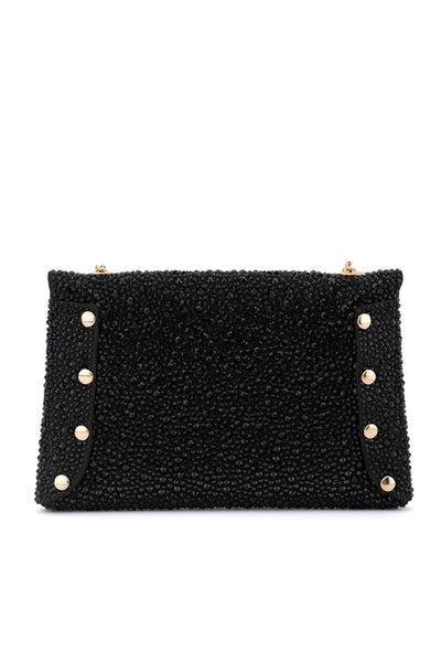 Hattie Crystal Shoulder Bag - Black