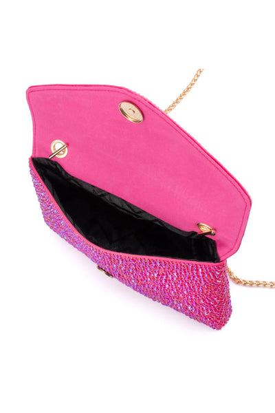 Hattie Crystal Shoulder Bag - Fuchsia