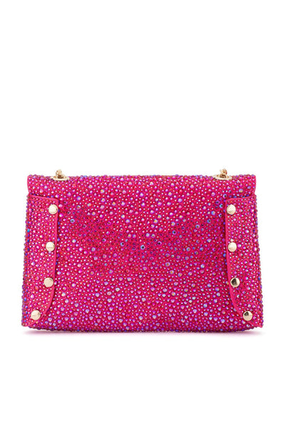 Hattie Crystal Shoulder Bag - Fuchsia