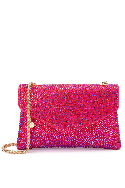 Hattie Crystal Shoulder Bag - Fuchsia