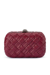 Haven Woven Clutch - Burgundy