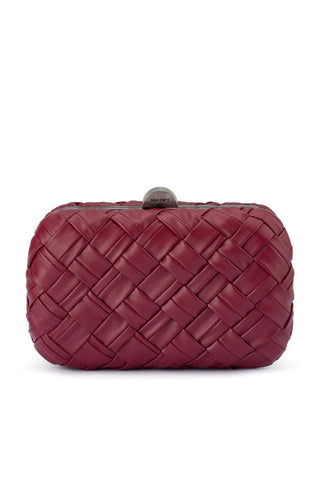 Haven Woven Clutch - Burgundy