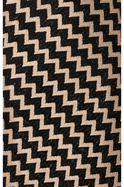 Heart Of Paris Dress in Chevron Lace - Black Gold Chevron