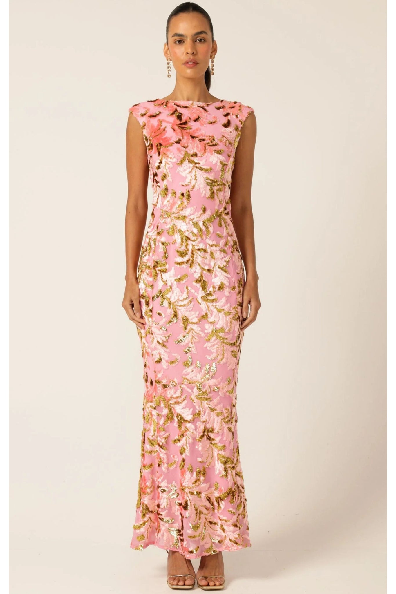 Heavenly Heights Maxi Dress - Pink Gold
