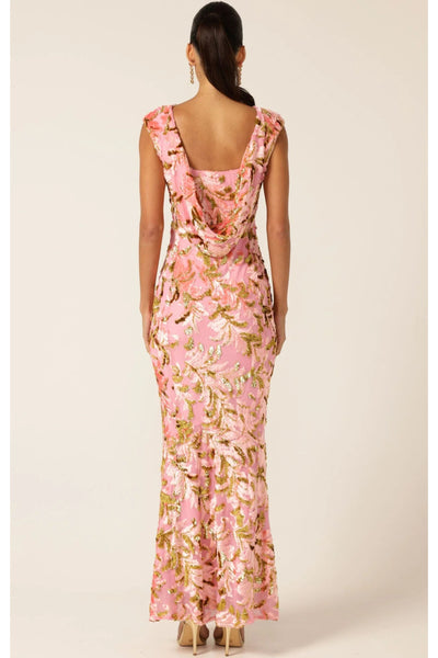 Heavenly Heights Maxi Dress - Pink Gold