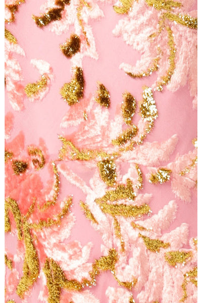 Heavenly Heights Maxi Dress - Pink Gold
