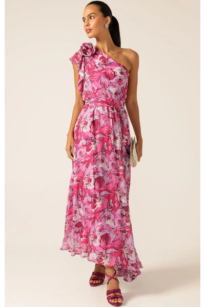 High Stakes Maxi Dress - Raspberry Mauve Floral