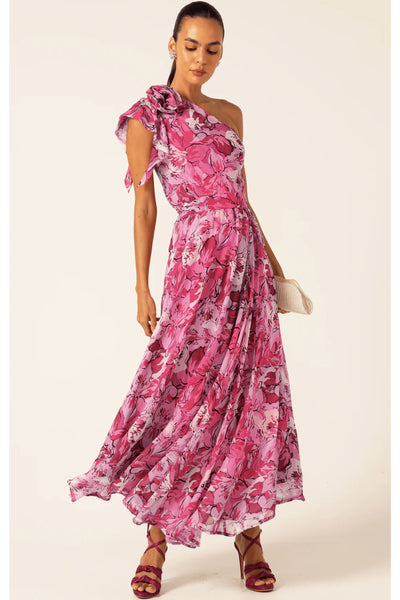 High Stakes Maxi Dress - Raspberry Mauve Floral
