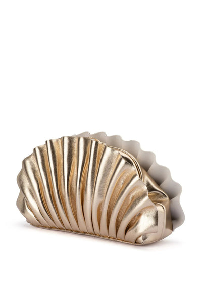 Hollie Pleated Clutch - Gold