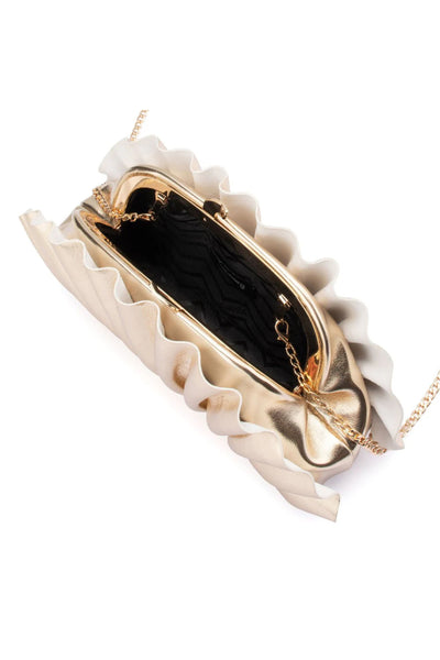 Hollie Pleated Clutch - Gold