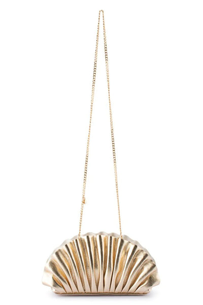 Hollie Pleated Clutch - Gold