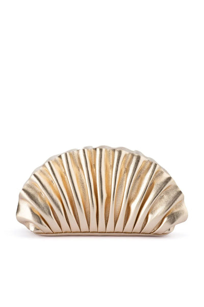 Hollie Pleated Clutch - Gold