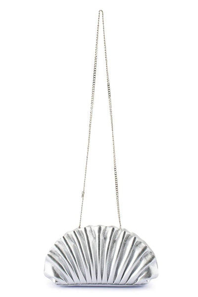 Hollie Pleated Clutch - Silver