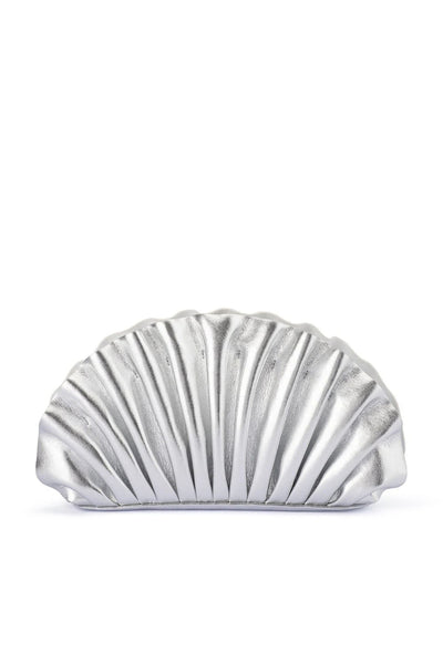 Hollie Pleated Clutch - Silver