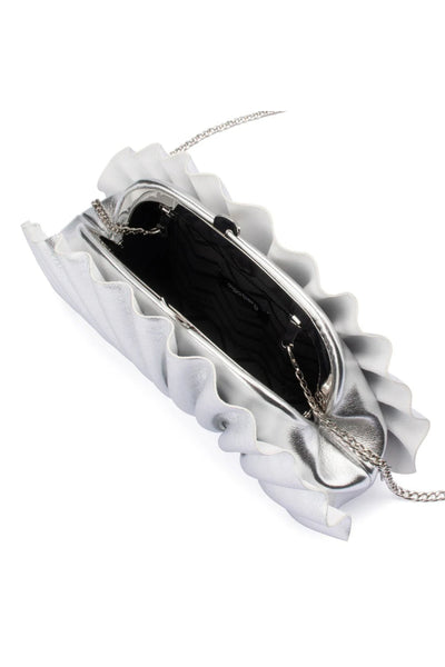 Hollie Pleated Clutch - Silver