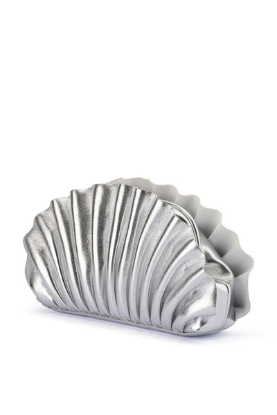 Hollie Pleated Clutch - Silver
