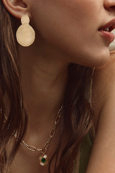 Gold Horizon Hook Earrings