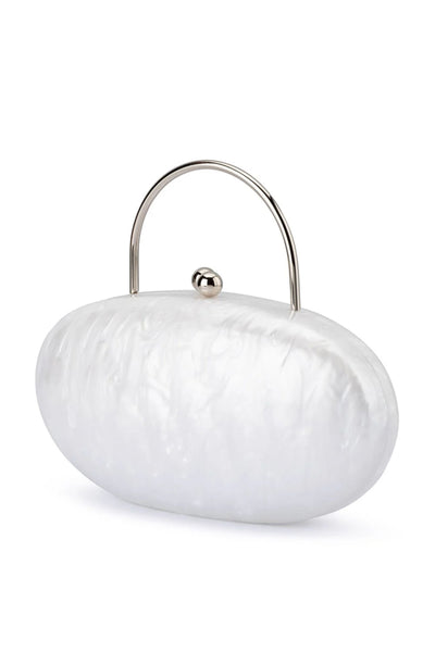 Imelda Acrylic Top Handle - White