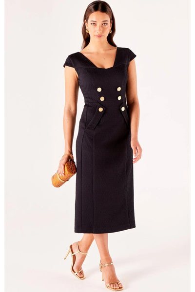 Imperial House Dress - Navy Jacquard