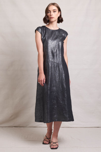 In Ore Linen Dress - Onyx