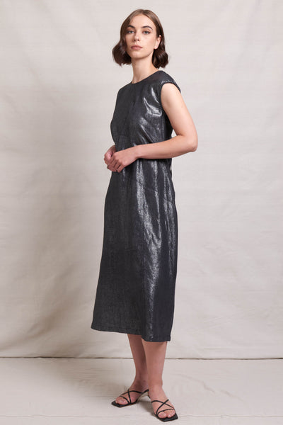 In Ore Linen Dress - Onyx