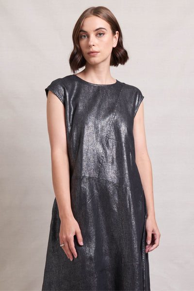 In Ore Linen Dress - Onyx