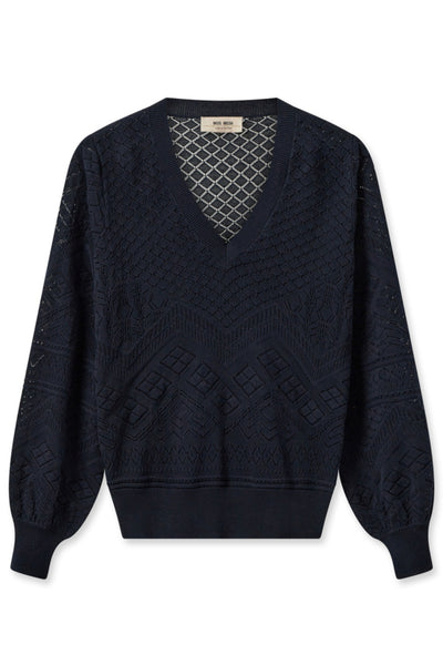 Inja V-Neck Knit - Salute Navy