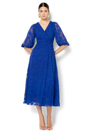 Isla Sapphire Wrap Dress - Blue