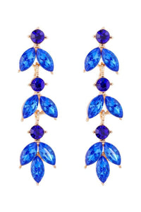 Ivy Crystal Drop Earrings - Blue