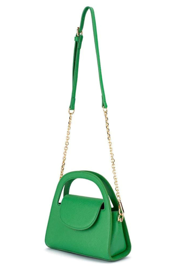 OLGA BERG STOCKISTS Ivy Curved Handle Top Handle Bag Green