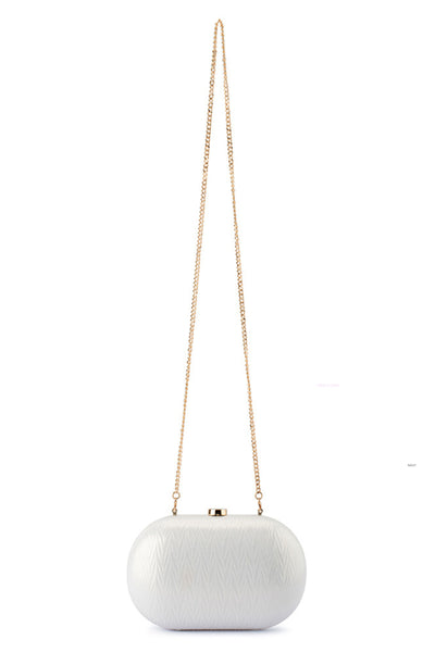 Izza Oval Clutch - Pearl