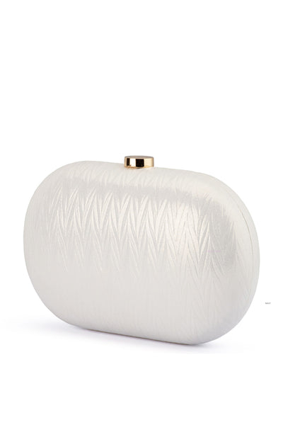 Izza Oval Clutch - Pearl